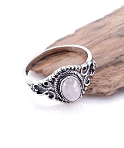 Cincin Wanita Perak Asli 925 Natural Moonstone Biduri Bulan