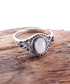 Cincin Wanita Perak Asli 925 Natural Moonstone Biduri Bulan