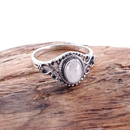 Cincin Wanita Perak Asli 925 Natural Moonstone Biduri Bulan
