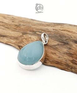 Liontin Elegan Wanita Natural Aquamarine Perak 925 Lamarina