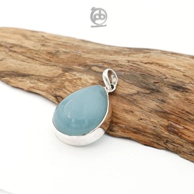 Liontin Elegan Wanita Natural Aquamarine Perak 925 Lamarina