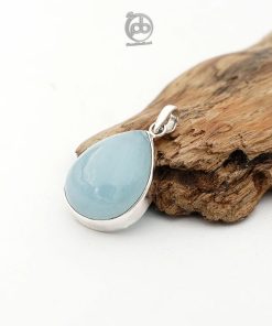 Liontin Elegan Wanita Natural Aquamarine Perak 925 Lamarina