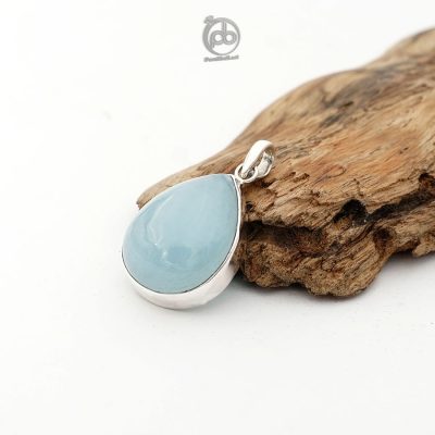 Liontin Elegan Wanita Natural Aquamarine Perak 925 Lamarina