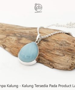 Liontin Elegan Wanita Natural Aquamarine Perak 925 Lamarina