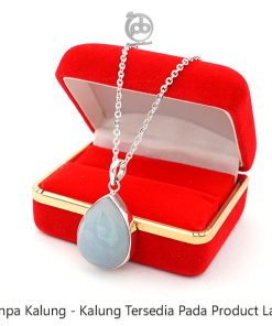 Liontin Elegan Wanita Natural Aquamarine Perak 925 Lamarina
