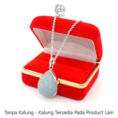 Liontin Elegan Wanita Natural Aquamarine Perak 925 Lamarina
