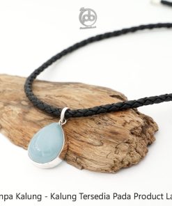 Liontin Elegan Wanita Natural Aquamarine Perak 925 Lamarina
