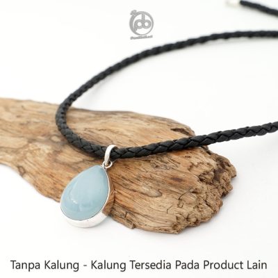 Liontin Elegan Wanita Natural Aquamarine Perak 925 Lamarina