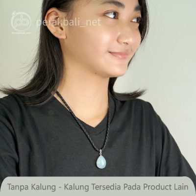Liontin Elegan Wanita Natural Aquamarine Perak 925 Lamarina