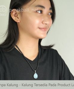 Liontin Elegan Wanita Natural Aquamarine Perak 925 Lamarina