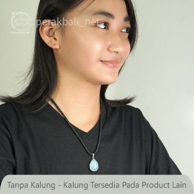 Liontin Elegan Wanita Natural Aquamarine Perak 925 Lamarina