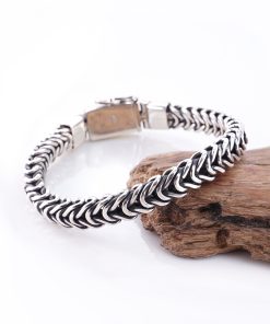 Gelang Pria Perak Asli 925 Motif Borobudur Sisik
