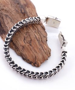 Gelang Pria Perak Asli 925 Motif Borobudur Sisik