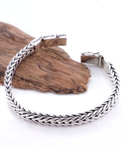 Gelang Pria Perak Asli 925 Maskulin Jalin Squared Valerio