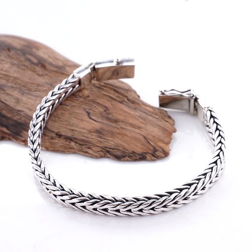 Gelang Pria Perak Asli 925 Maskulin Jalin Squared Valerio