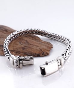Gelang Pria Perak Asli 925 Maskulin Jalin Squared Valerio