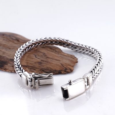 Gelang Pria Perak Asli 925 Maskulin Jalin Squared Valerio