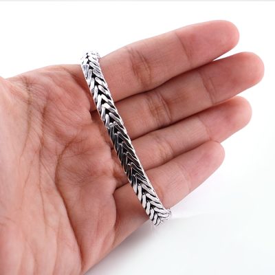 Gelang Pria Perak Asli 925 Maskulin Jalin Squared Valerio
