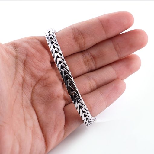 Gelang Pria Perak Asli 925 Maskulin Jalin Squared Valerio