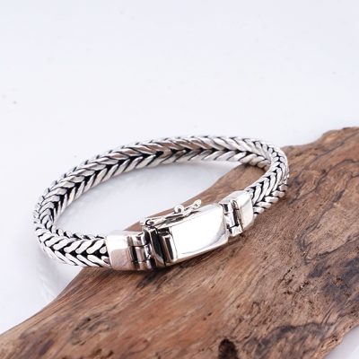 Gelang Pria Perak Asli 925 Maskulin Jalin Squared Valerio