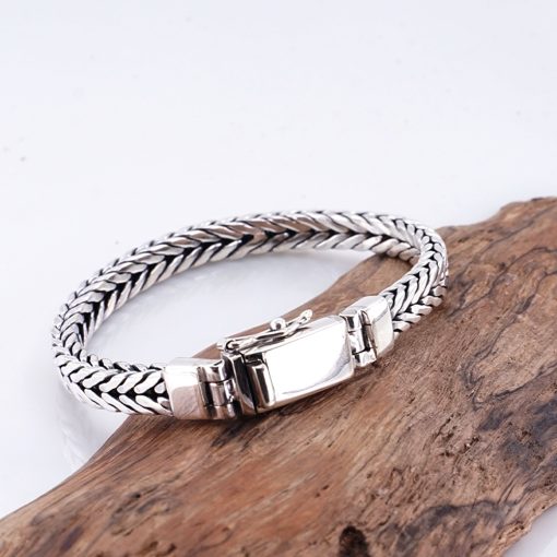 Gelang Pria Perak Asli 925 Maskulin Jalin Squared Valerio