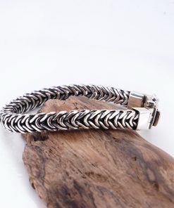 Gelang Pria Perak Asli 925 Motif Borobudur Sisik