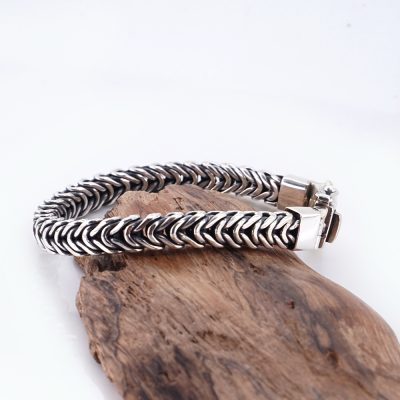 Gelang Pria Perak Asli 925 Motif Borobudur Sisik