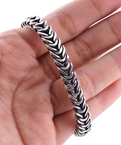 Gelang Pria Perak Asli 925 Motif Borobudur Sisik