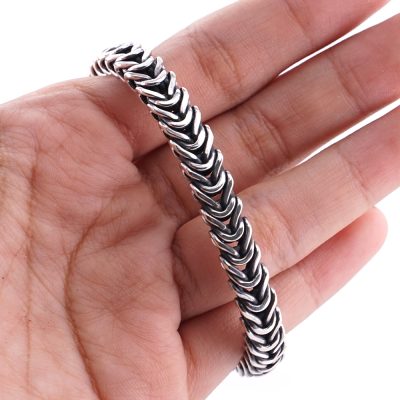 Gelang Pria Perak Asli 925 Motif Borobudur Sisik