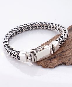 Gelang Pria Perak Asli 925 Motif Borobudur Sisik