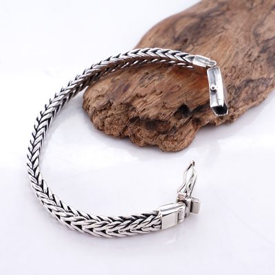 Gelang Pria Perak Asli 925 Maskulin Jalin Squared Valerio