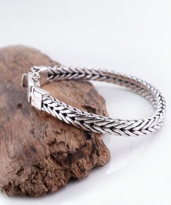 Gelang Pria Perak Asli 925 Maskulin Jalin Squared Valerio