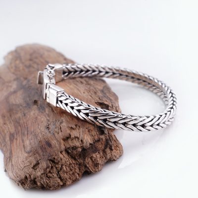 Gelang Pria Perak Asli 925 Maskulin Jalin Squared Valerio