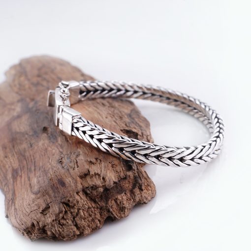Gelang Pria Perak Asli 925 Maskulin Jalin Squared Valerio