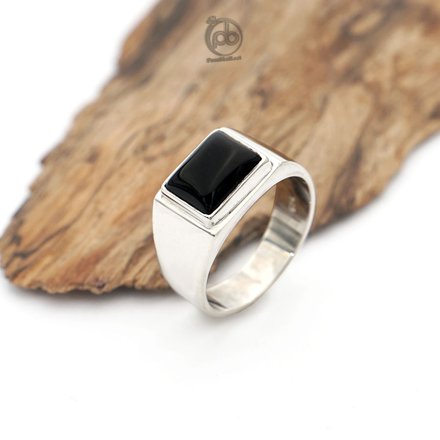 cincin pria perak bali 925 asli batu balck onyx canero handmade 1