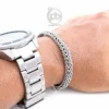 Pantulan kilau alami sterling silver 925 gelang sisik naga pria perak