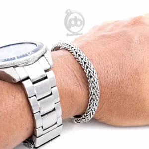 Pantulan kilau alami sterling silver 925 gelang sisik naga pria perak