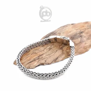 Ketebalan band 7,5mm dan lebar 3,9mm gelang sisik naga pria perak