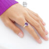 Cincin Wanita Perak 925 Natural Kecubung Amethyst Valomita