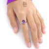 Cincin Wanita Perak 925 Natural Kecubung Amethyst Valomita