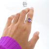 Cincin Wanita Perak 925 Natural Kecubung Amethyst Valomita