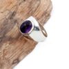 Cincin Kecubung Pria Signet Perak Asli 925 Natural Amethyst Mitorio