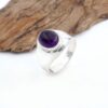 Cincin Perak Bali Kecubung Pria Signet Perak Asli 925 Natural Amethyst Mitorio