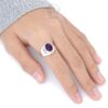 Cincin Perak Bali Kecubung Pria Signet Perak Asli 925 Natural Amethyst Mitorio