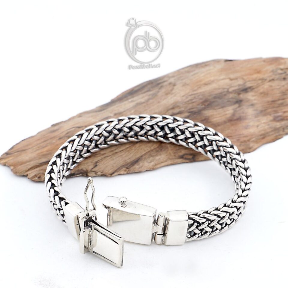 Gelang Pria Perak Bali Asli Silver 925 Jalin Thailand Wildorio
