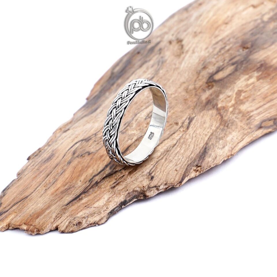 Cincin Simple Wanita - Pria Perak 925 Asli Ruas Jalin Duo Braidara