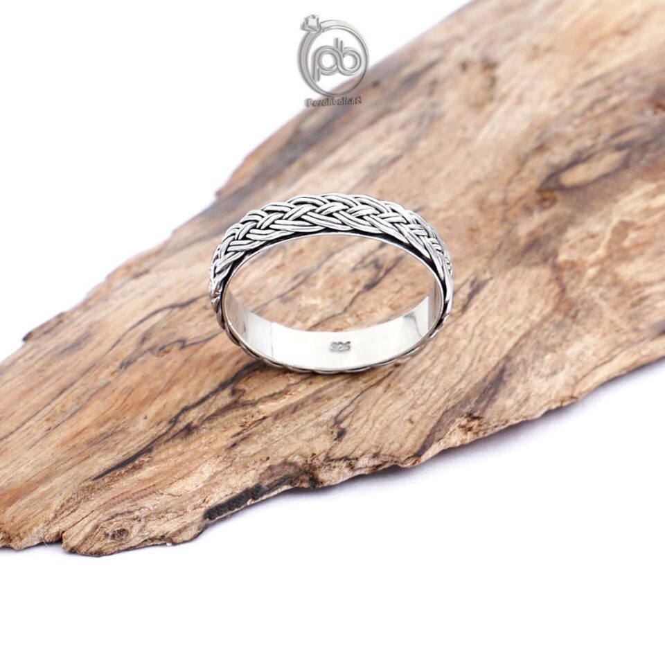 Cincin Simple Wanita - Pria Perak 925 Asli Ruas Jalin Duo Braidara