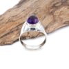 Cincin Perak Bali Kecubung Pria Signet Perak Asli 925 Natural Amethyst Mitorio