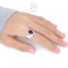 Cincin Kecubung Pria Signet Perak Asli 925 Natural Amethyst Mitorio