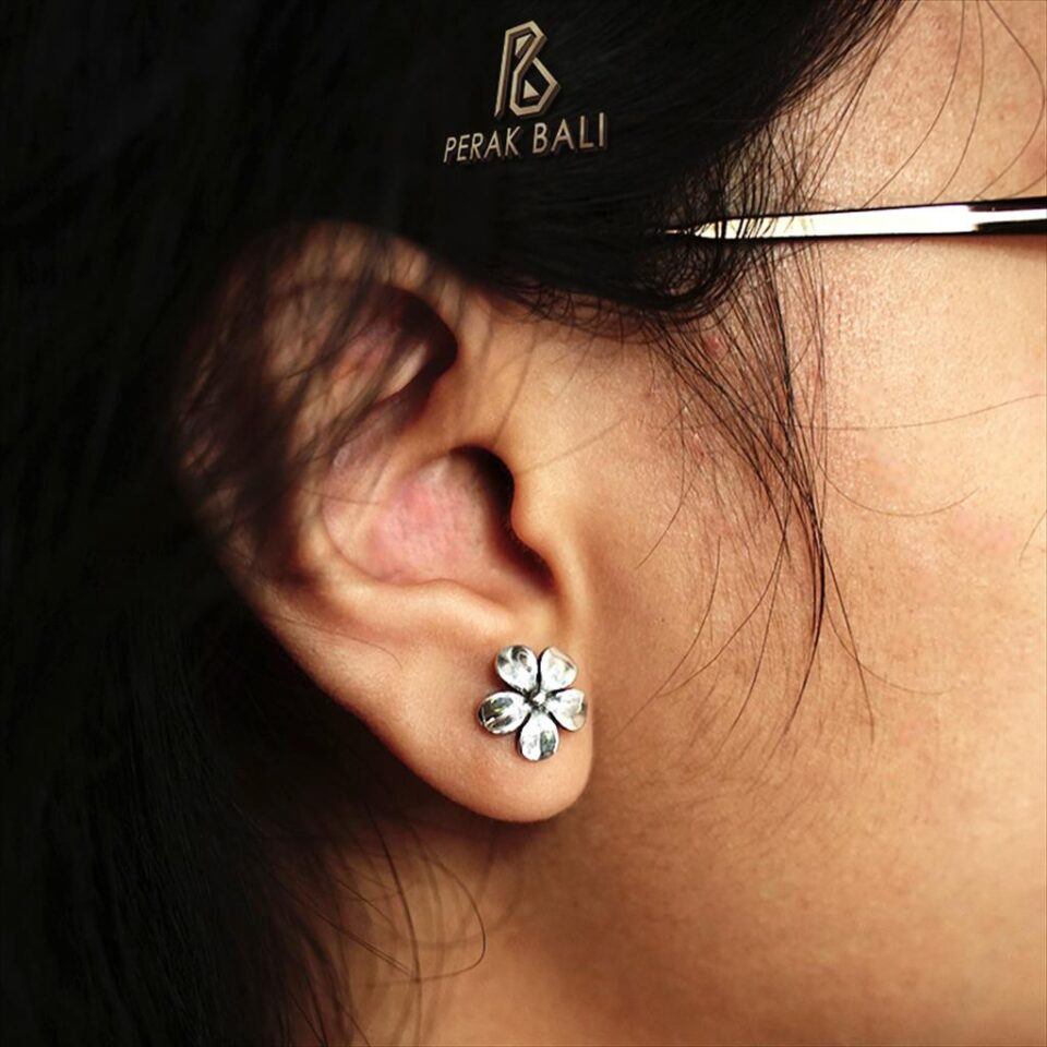 Anting Wanita Perak Asli Bali Silver 925 Jepun Kembang